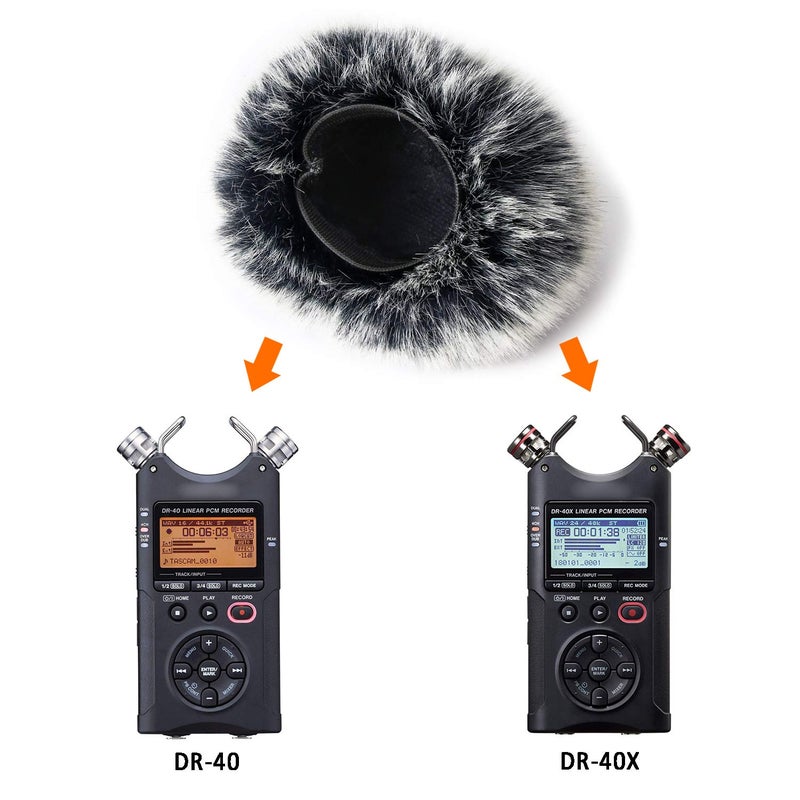 SUNMON Microphone Windscreen for Tascam DR-40X DR40X Mic Recorders,Furry Tascam Windscreen Cover - Image 3